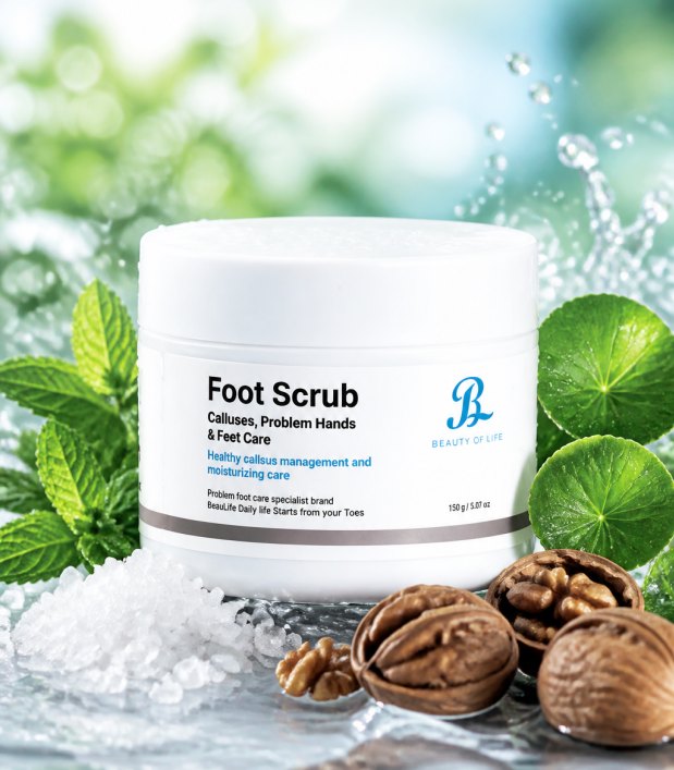 Natural sea salt and walnut shell — Beauty UP Life Foot Scrub